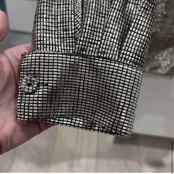 Zara Metallic Gold Shirt - Picture 4 of 7